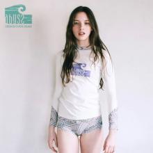 韩国代购Abyss速干潜水服女滑水长袖冲浪服女防晒泳衣浮潜水母衣WT202